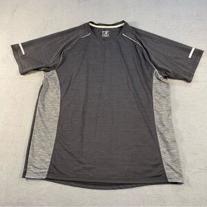 Liberty Pro Men’s Black and Light Gray Breathable workout Short Sleeve Shirt, XL